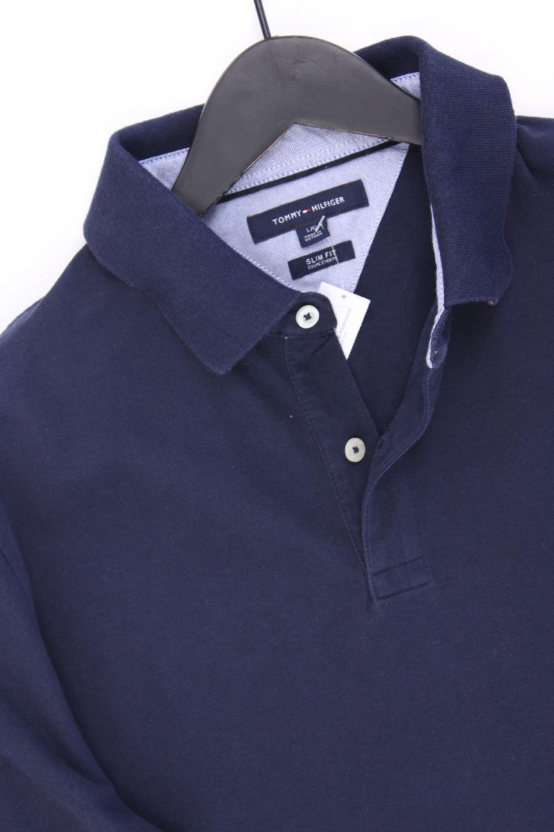 Tommy Hilfiger Poloshirt für Herren Gr. L Kurzarm blau aus Baumwolle