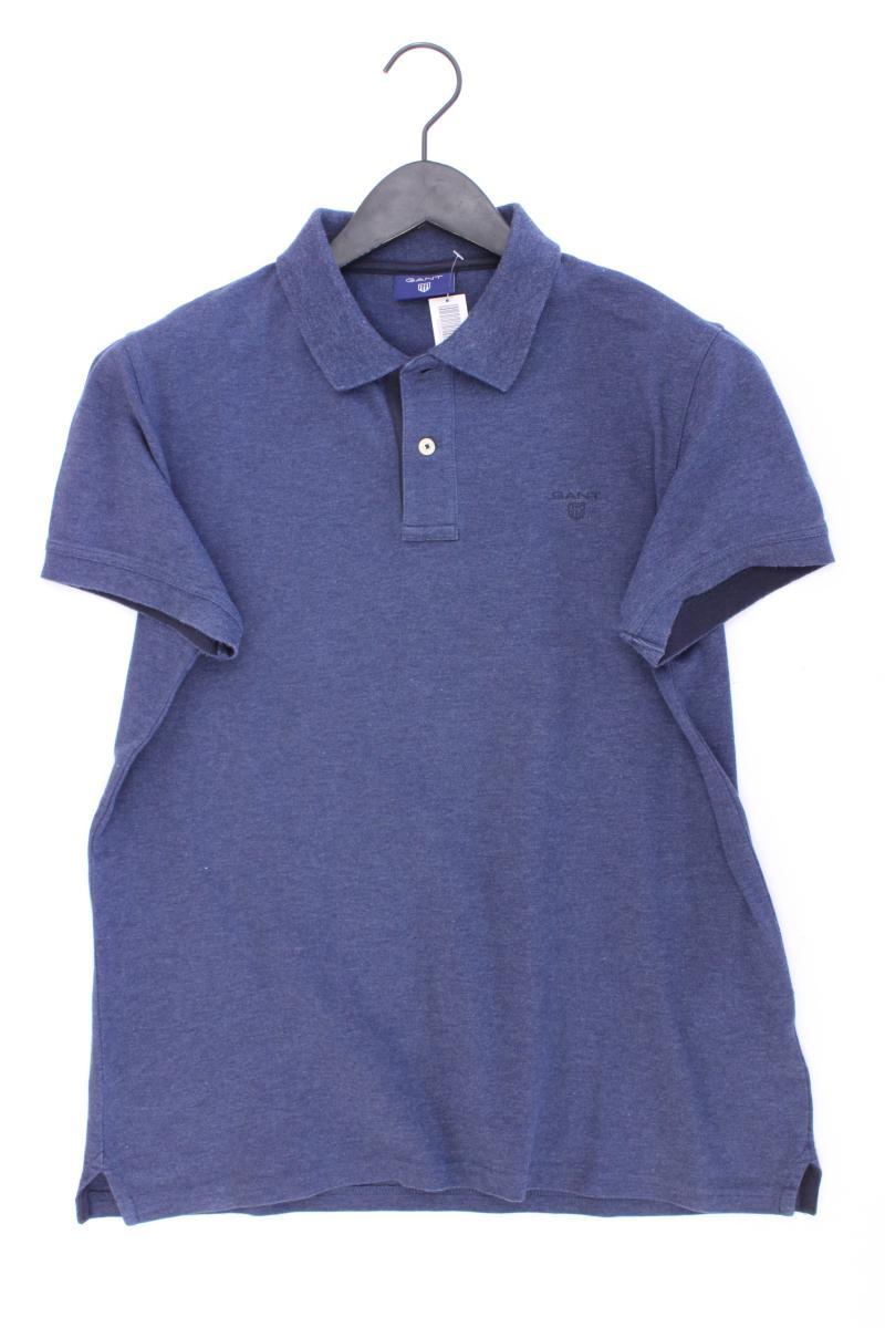 Gant Poloshirt für Herren Gr. M Kurzarm blau aus Baumwolle