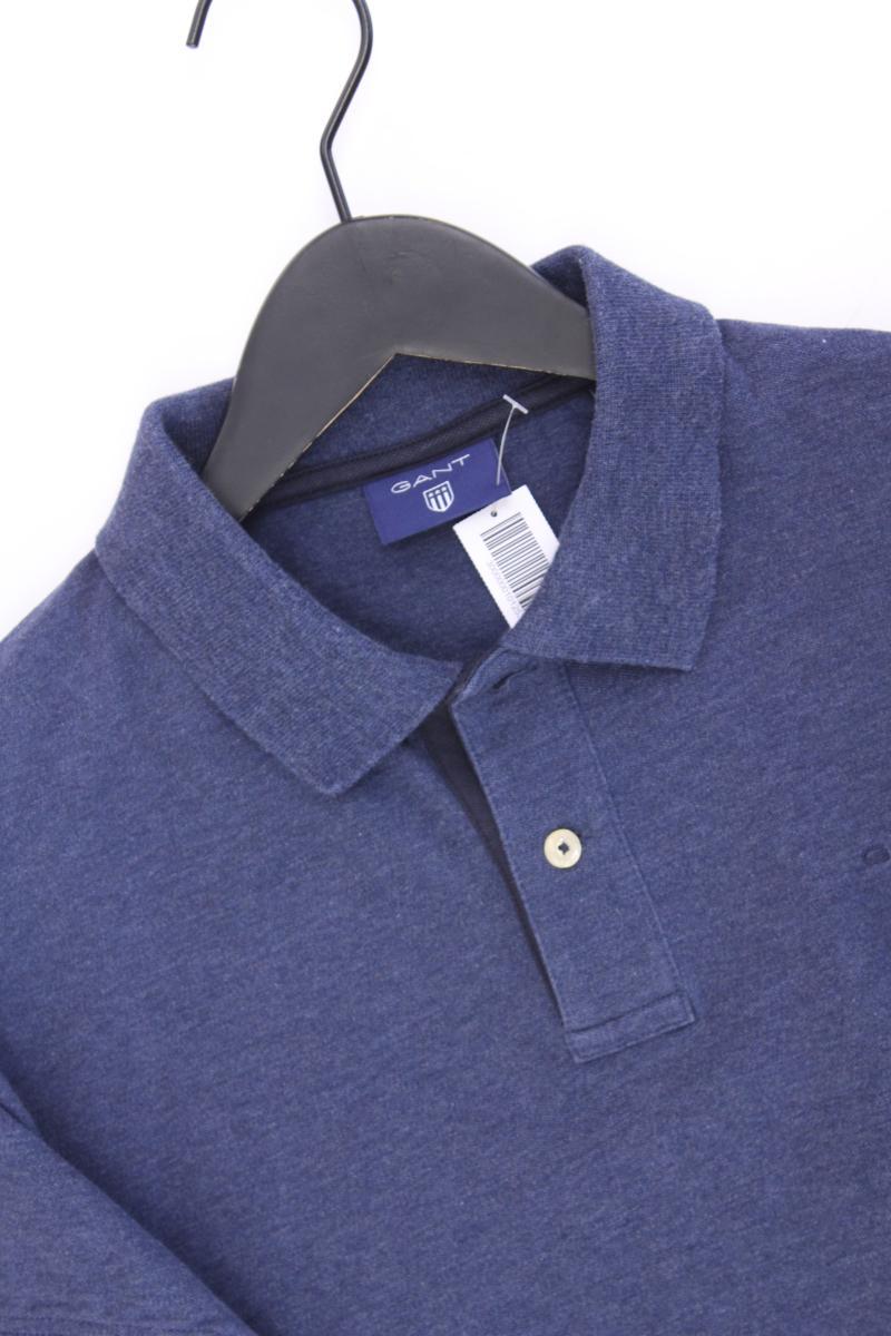 Gant Poloshirt für Herren Gr. M Kurzarm blau aus Baumwolle