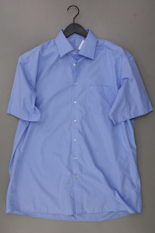 EINHORN Kurzarmhemd für Herren Gr. Hemdgröße 43 blau aus Baumwolle