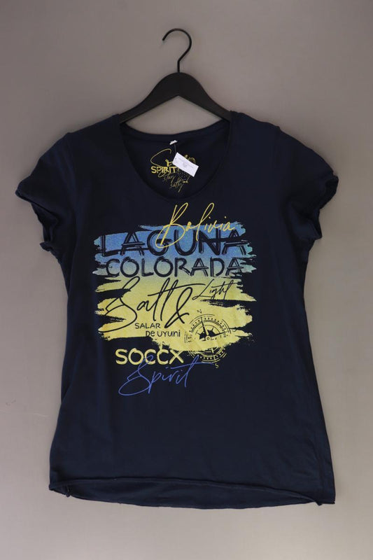 Soccx Printshirt Gr. 42 Kurzarm blau aus Baumwolle