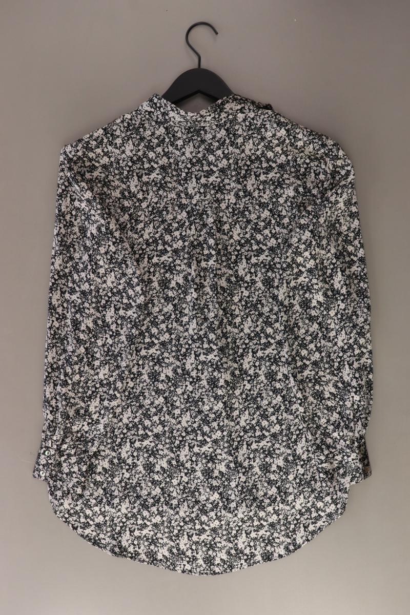 Zara Langarmbluse Gr. XS mit Blumenmuster mit Gürtel grau aus Polyester