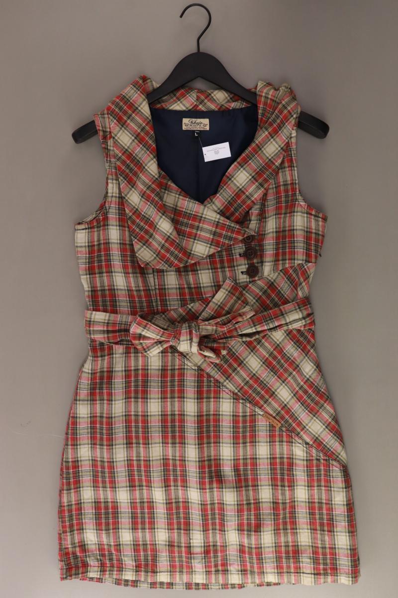 Khujo Midikleid Gr. L kariert Ärmellos rot
