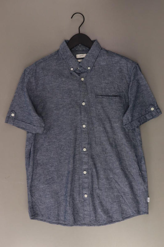 Esprit Kurzarmhemd für Herren Gr. M blau aus Baumwolle