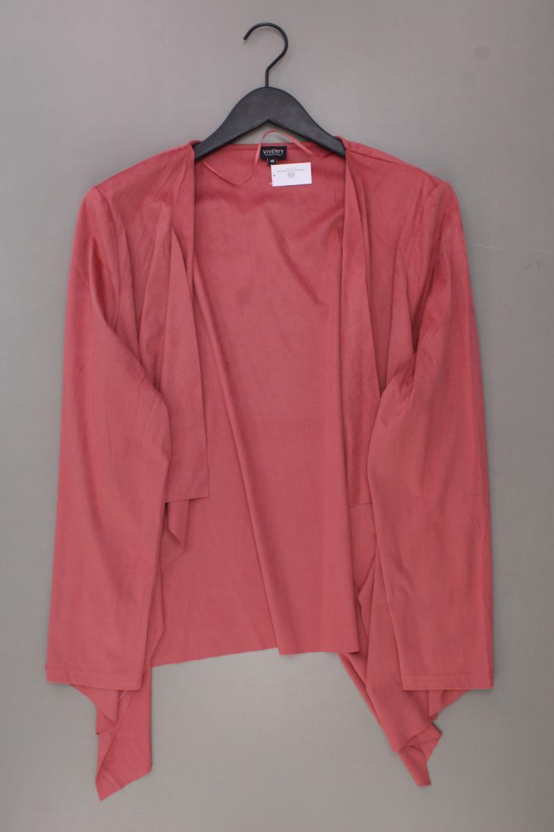 Viventy Cardigan in Wildlederoptik Gr. 46 neuwertig Langarm rosa aus Polyester