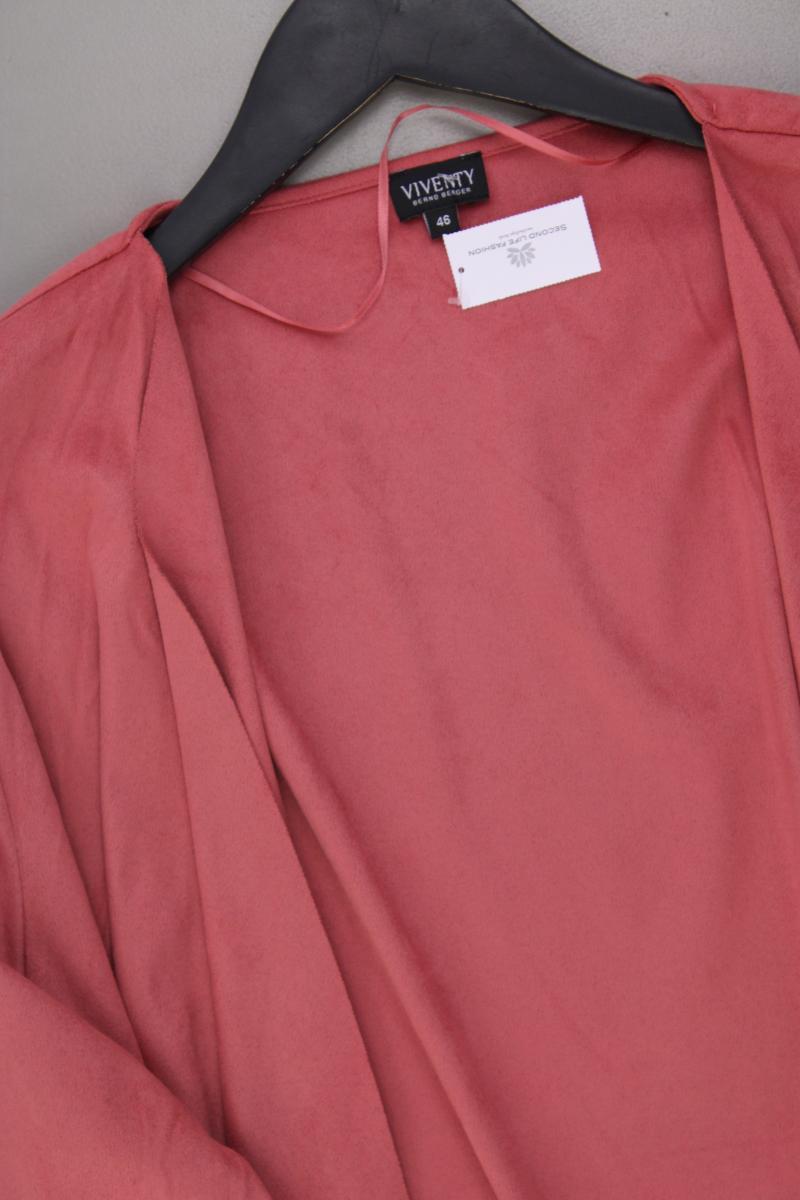 Viventy Cardigan in Wildlederoptik Gr. 46 neuwertig Langarm rosa aus Polyester
