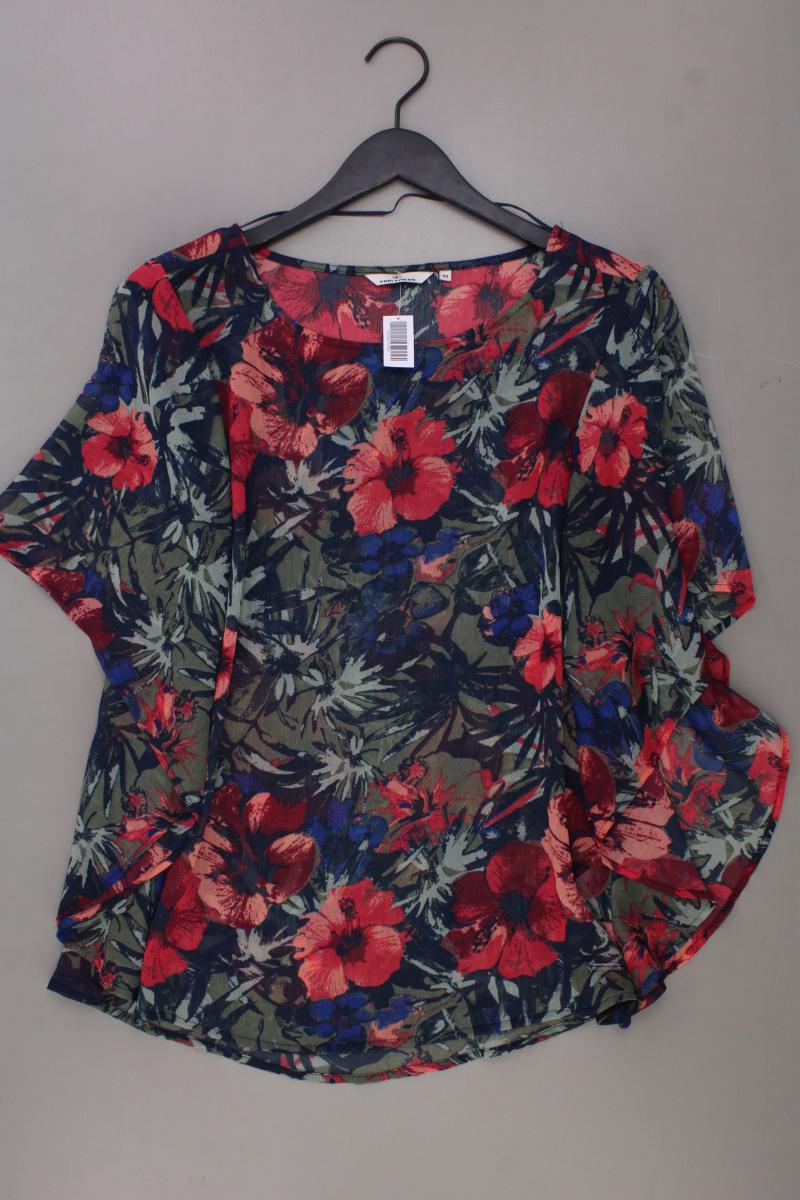 Tom Tailor Chiffonbluse Gr. 40 mit Blumenmuster Kurzarm mehrfarbig aus Polyester
