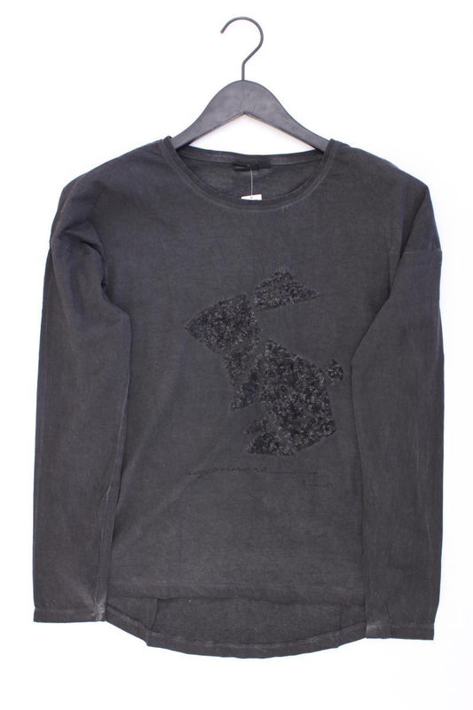 Eight2Nine Longsleeve-Shirt Gr. S Langarm mit Pailletten grau aus Baumwolle