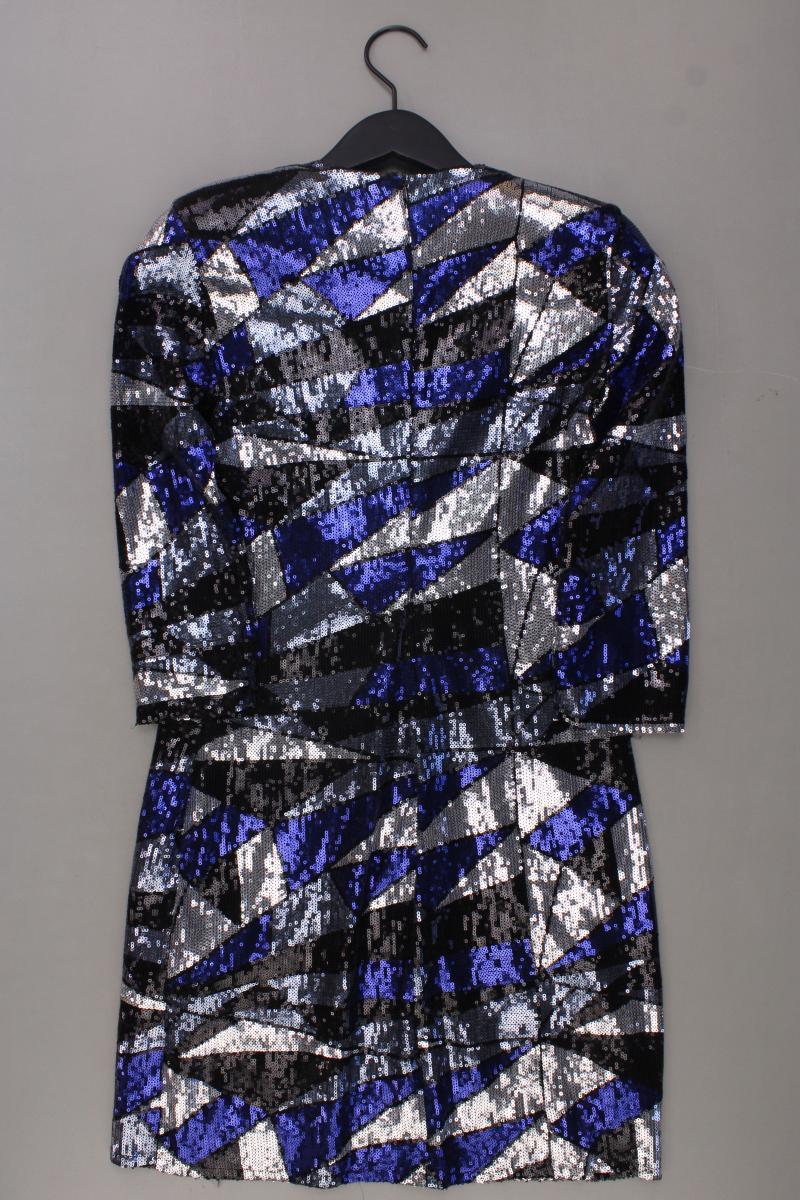 Desigual Abendkleid Gr. M geometrisches Muster 3/4 Ärmel mit Pailletten blau