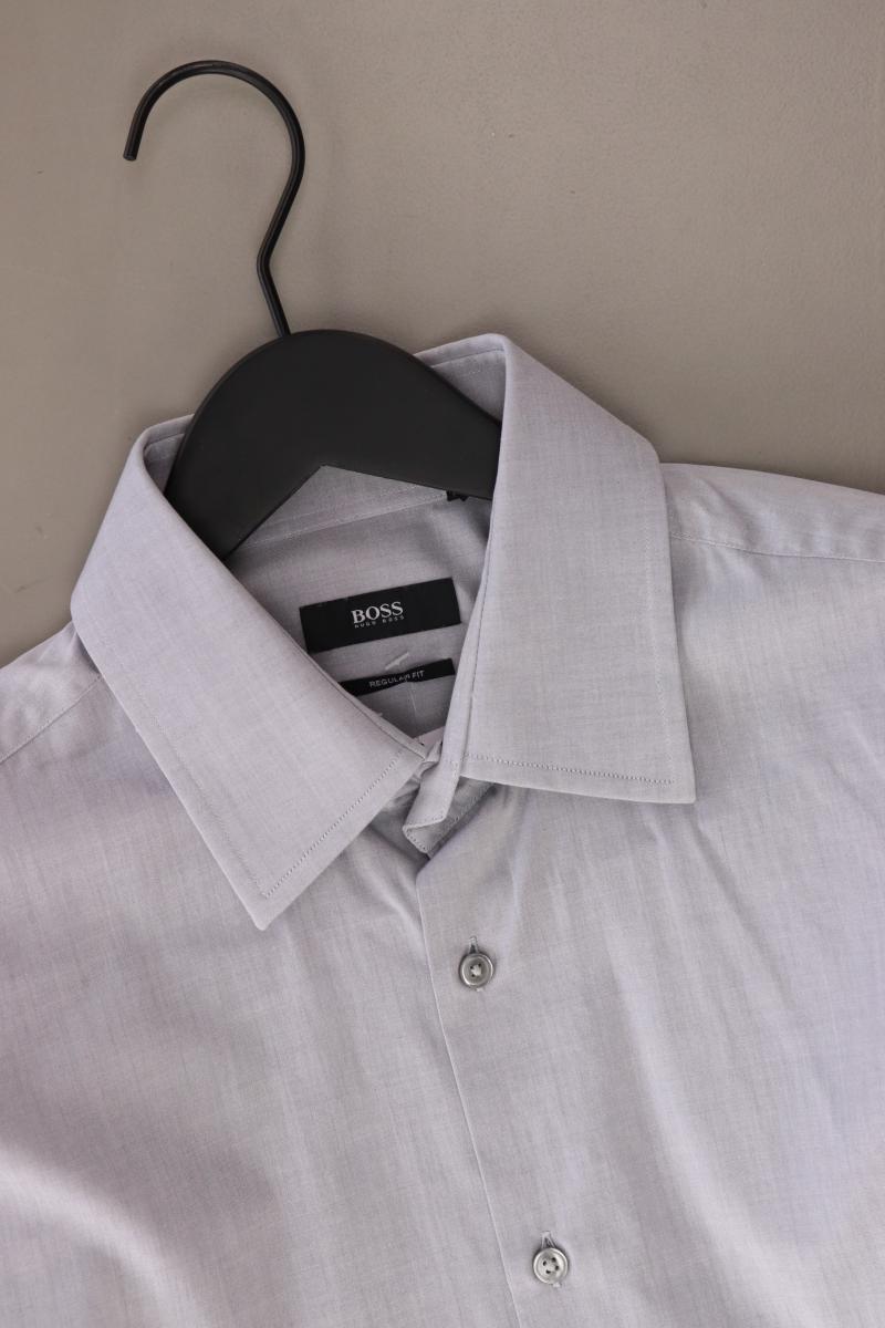 BOSS by Hugo Boss Langarmhemd für Herren Gr. Hemdgröße 41 grau aus Baumwolle
