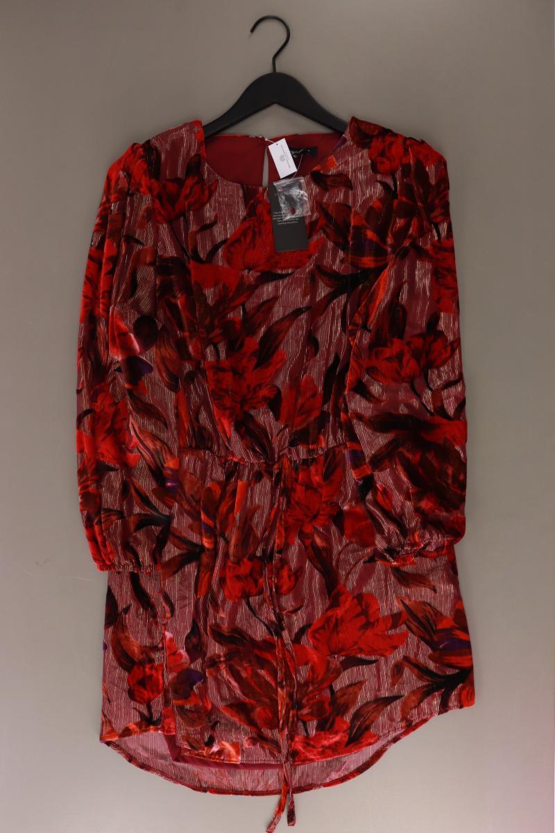 New Look Langarmkleid Gr. 42 mit Blumenmuster neu mit Etikett rot aus Polyester