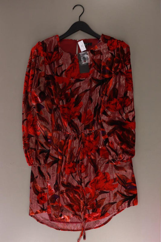 New Look Langarmkleid Gr. 42 mit Blumenmuster neu mit Etikett rot aus Polyester