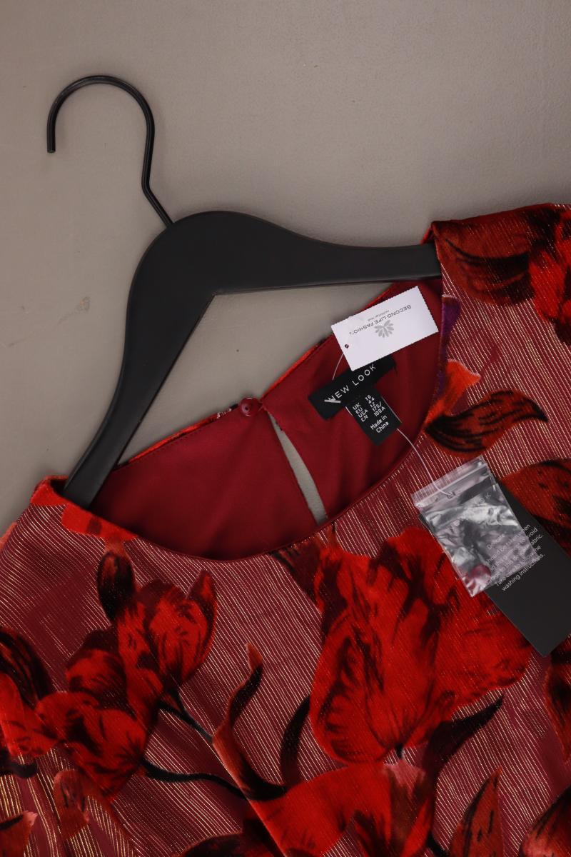 New Look Langarmkleid Gr. 44 mit Blumenmuster neu mit Etikett rot aus Polyester