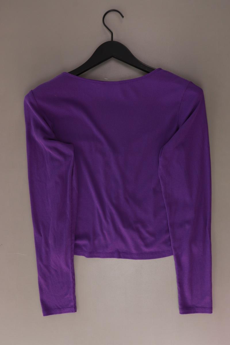 Monki Cropped Shirt Gr. XL Langarm lila aus Polyester