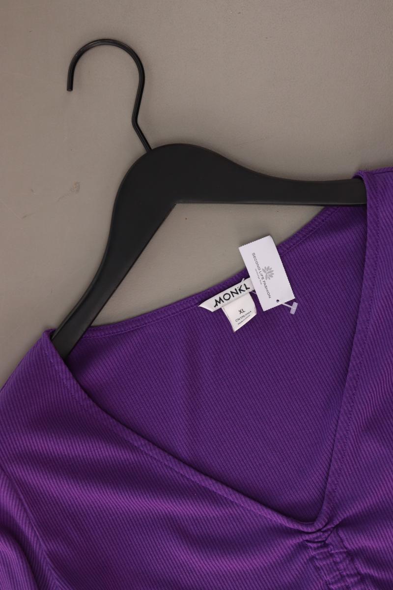 Monki Cropped Shirt Gr. XL Langarm lila aus Polyester