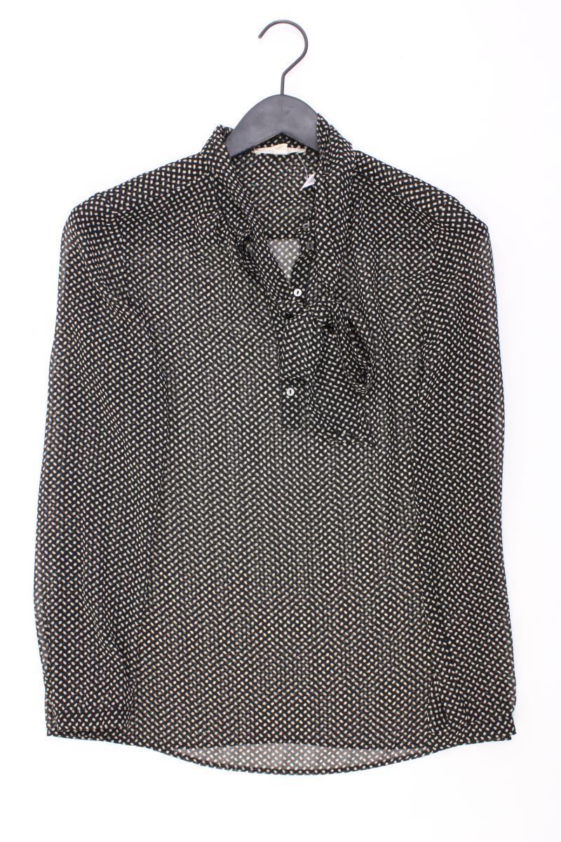 Esprit Schluppenbluse Gr. S geometrisches Muster Langarm schwarz aus Polyester