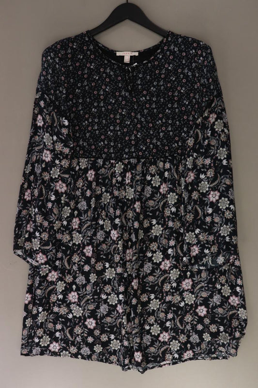 Esprit Langarmkleid Gr. 38 mit Blumenmuster schwarz aus Viskose