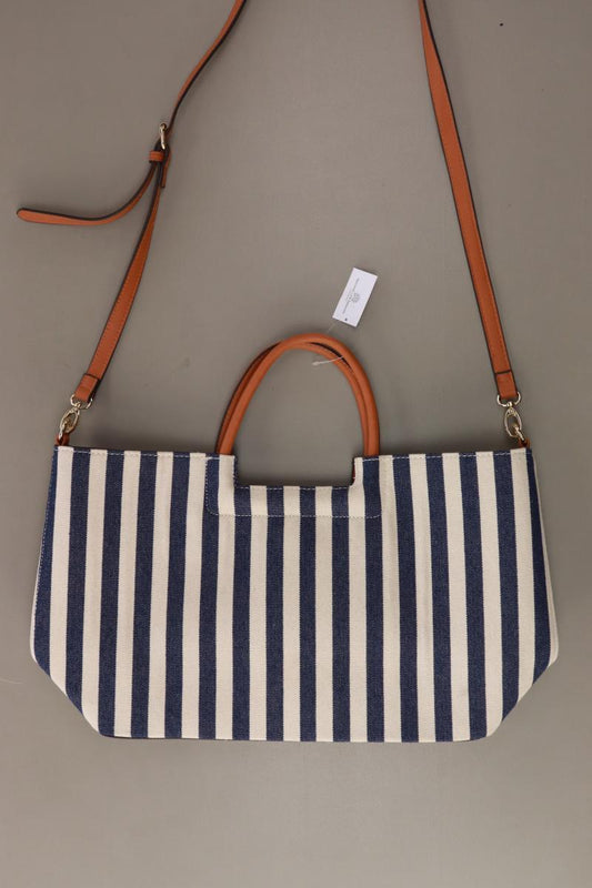 JUSTFAB Henkeltasche gestreift blau aus Kunstleder
