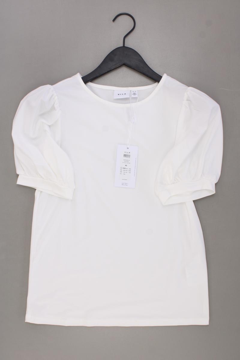 Vila T-Shirt Gr. XS neu mit Etikett Kurzarm weiß aus Polyester