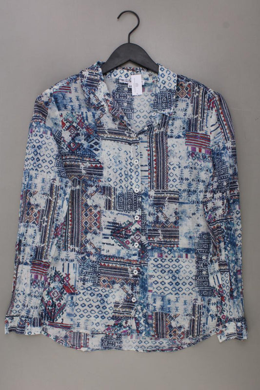 My Way Fer Bluse Gr. 44 Langarm blau aus Baumwolle