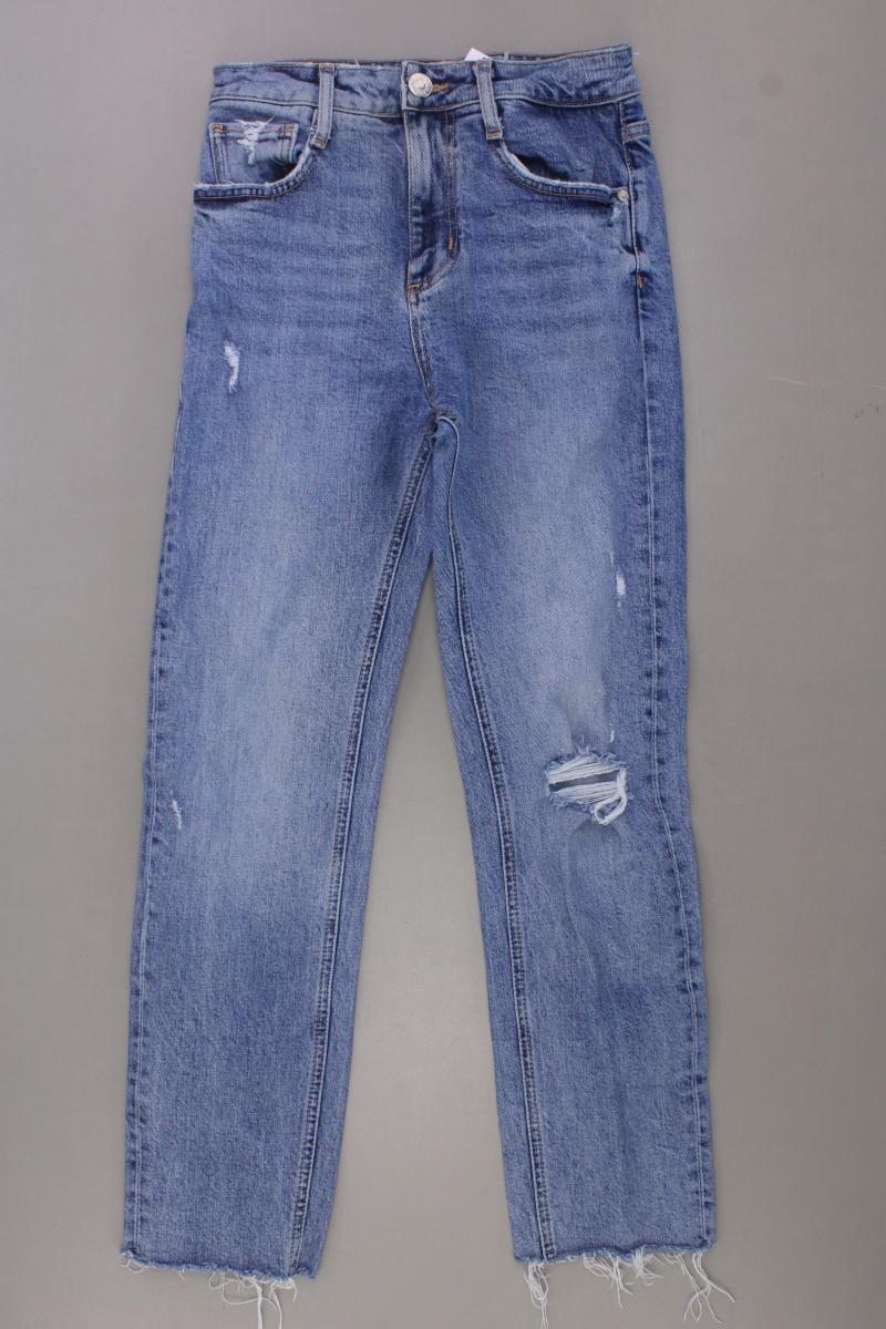 Zara Straight Jeans Gr. 34 blau aus Baumwolle