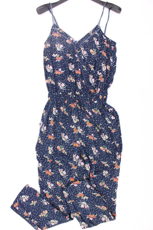 DESIRES Langer Jumpsuit Gr. S mit Blumenmuster blau aus Viskose