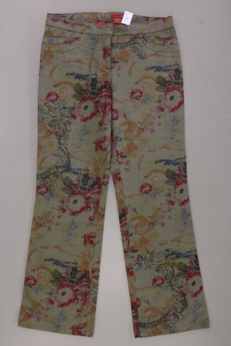 Hugo Boss Hose Gr. 38 mit Blumenmuster olivgrün aus Baumwolle