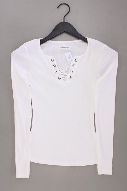 Even & Odd Shirt mit V-Ausschnitt Gr. XS Langarm weiß