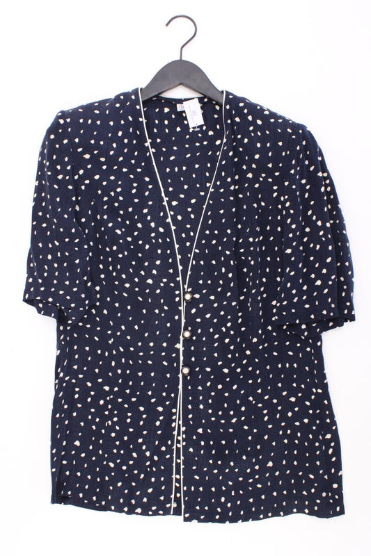 Delmod Vintage Bluse Gr. 40 Kurzarm blau aus Cupro