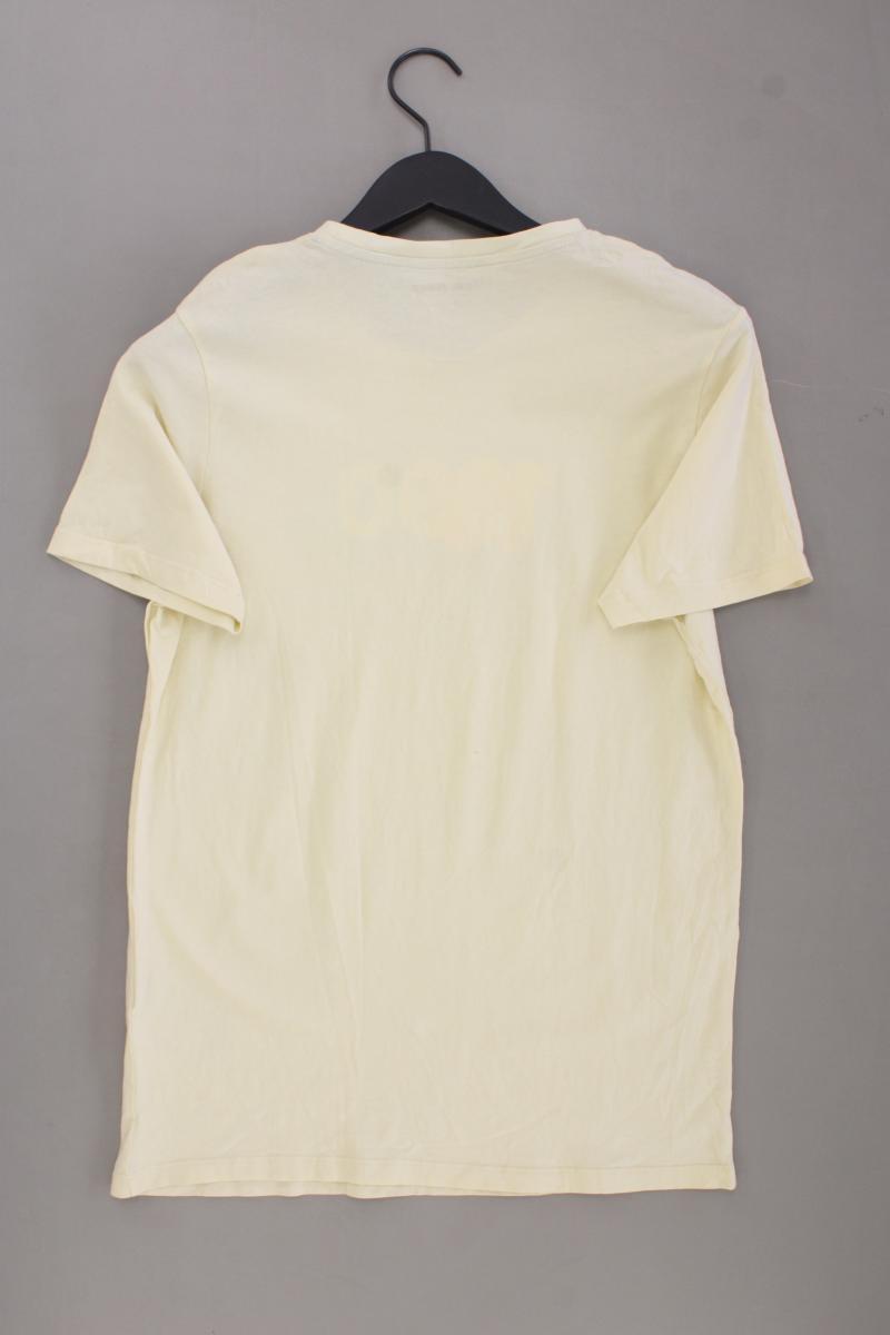 Jack & Jones Printshirt für Herren Gr. S Kurzarm gelb aus Baumwolle