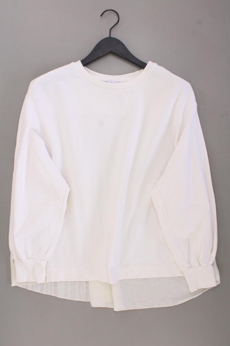 Zara Langarmpullover Gr. S creme aus Polyester