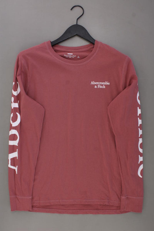Abercrombie & Fitch Longsleeve-Shirt für Herren Gr. L Langarm rosa aus Baumwolle