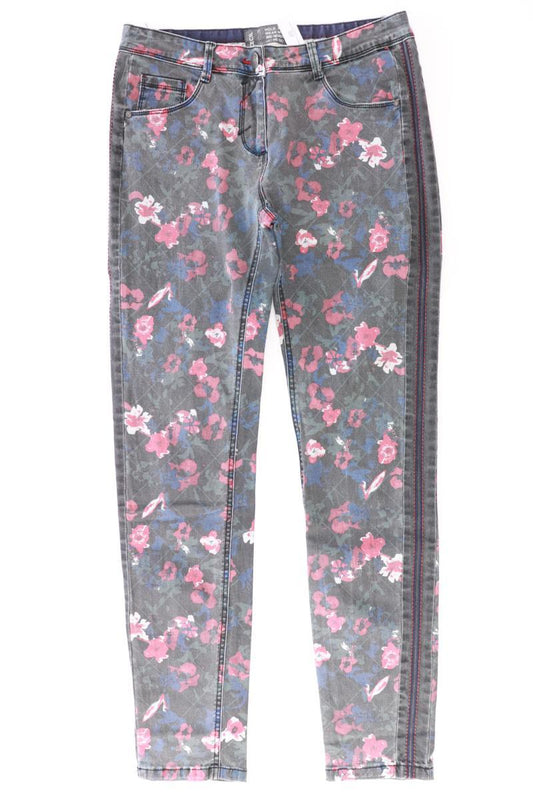 Cecil Skinny Jeans Gr. W30 mit Blumenmuster grau aus Baumwolle
