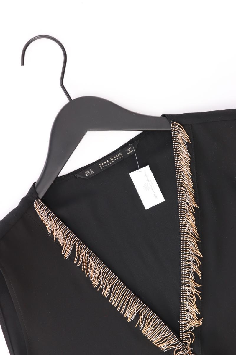 Zara Ärmellose Bluse Gr. XL schwarz aus Polyester