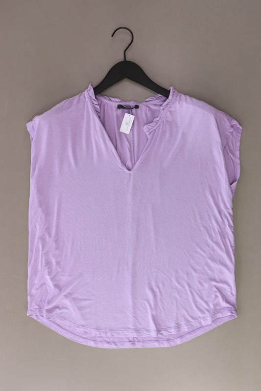 Esprit Shirt mit V-Ausschnitt Gr. XL Kurzarm lila aus Viskose