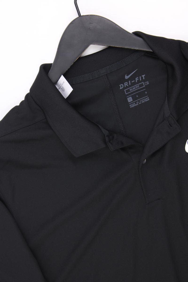 Nike Sportshirt für Herren Gr. L Kurzarm schwarz aus Polyester