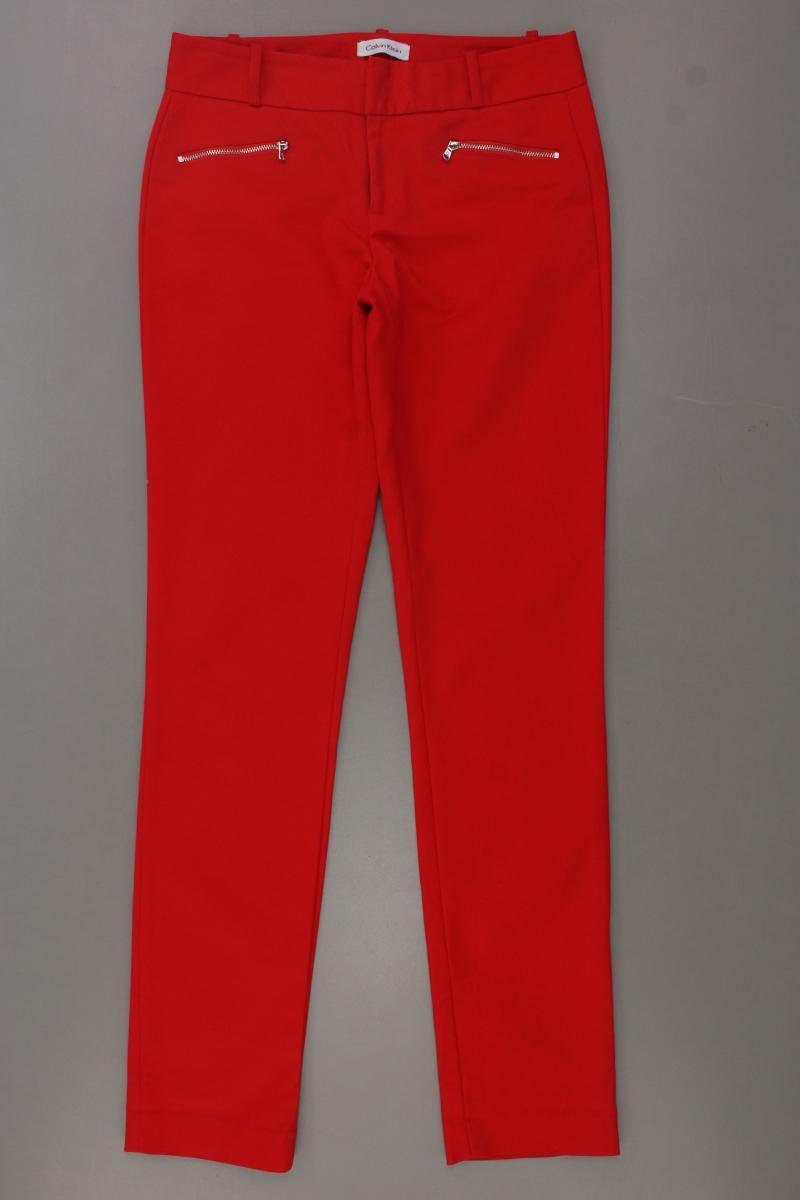 Calvin Klein Stoffhose Gr. UK 0 (XS) rot aus Baumwolle