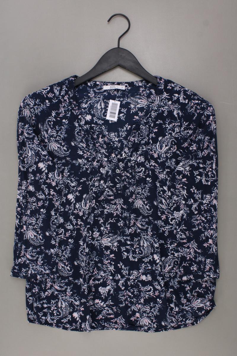 edc by Esprit Classic Bluse Gr. S mit Blumenmuster 3/4 Ärmel blau aus Baumwolle