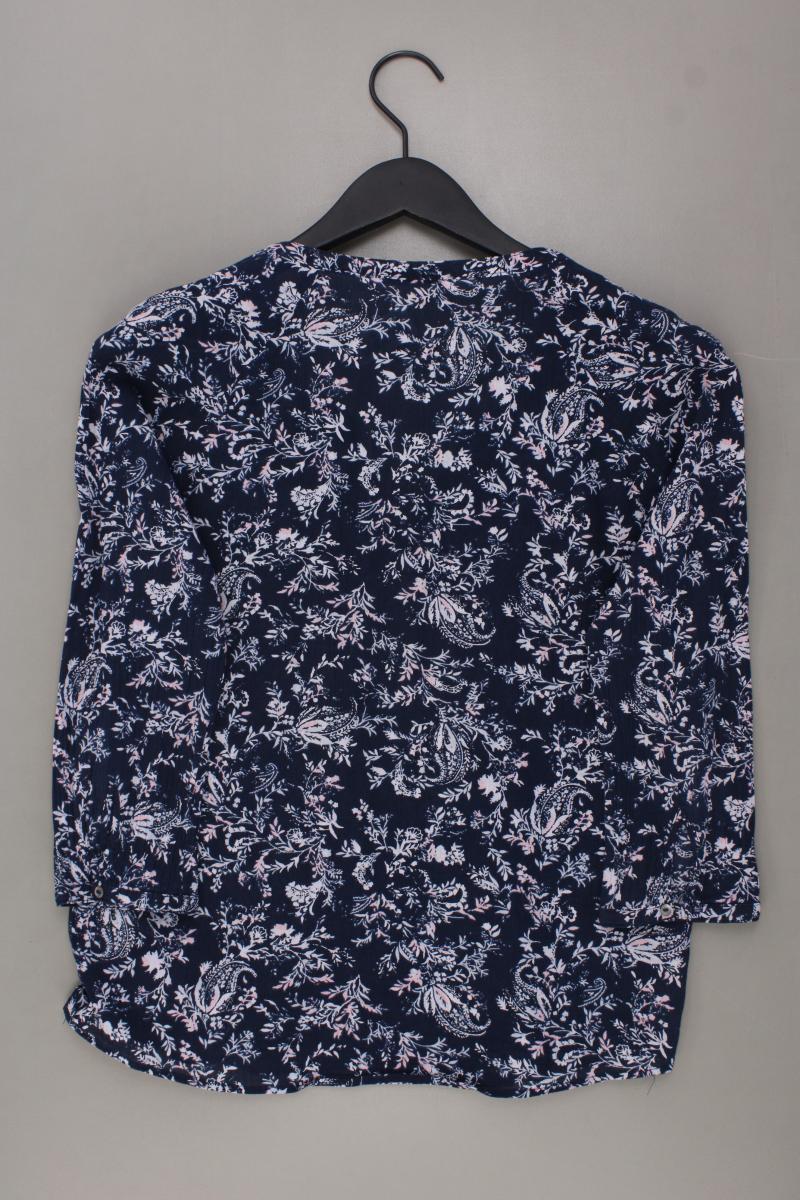 edc by Esprit Classic Bluse Gr. S mit Blumenmuster 3/4 Ärmel blau aus Baumwolle