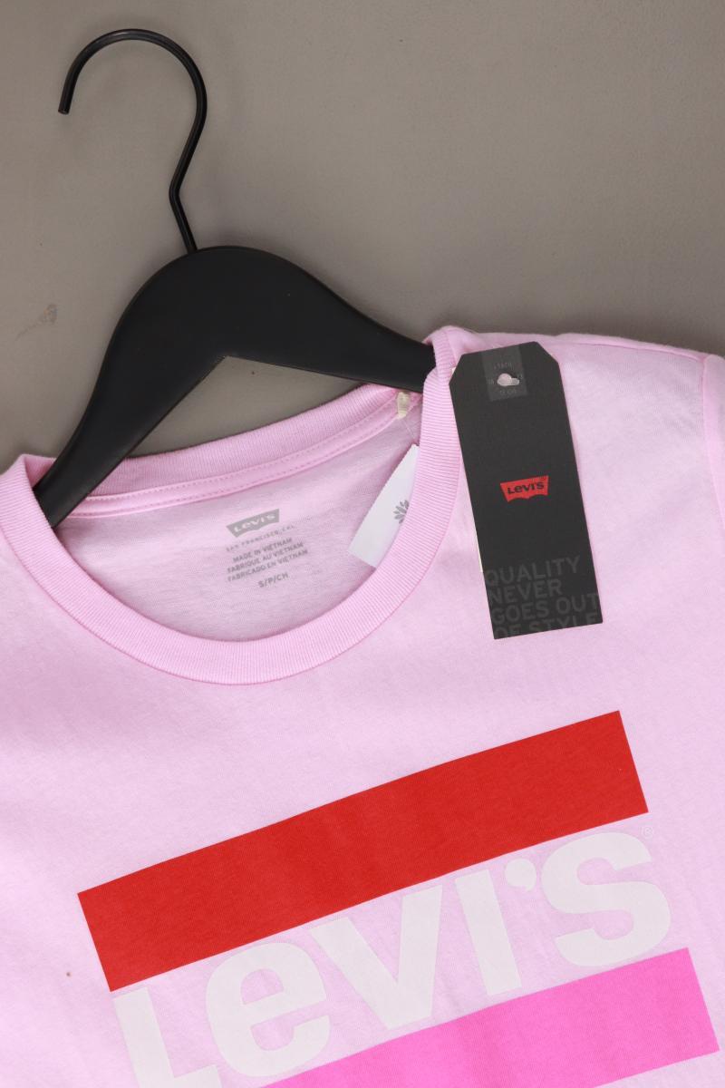 Levi's Printshirt Gr. S neu mit Etikett Kurzarm rosa aus Baumwolle