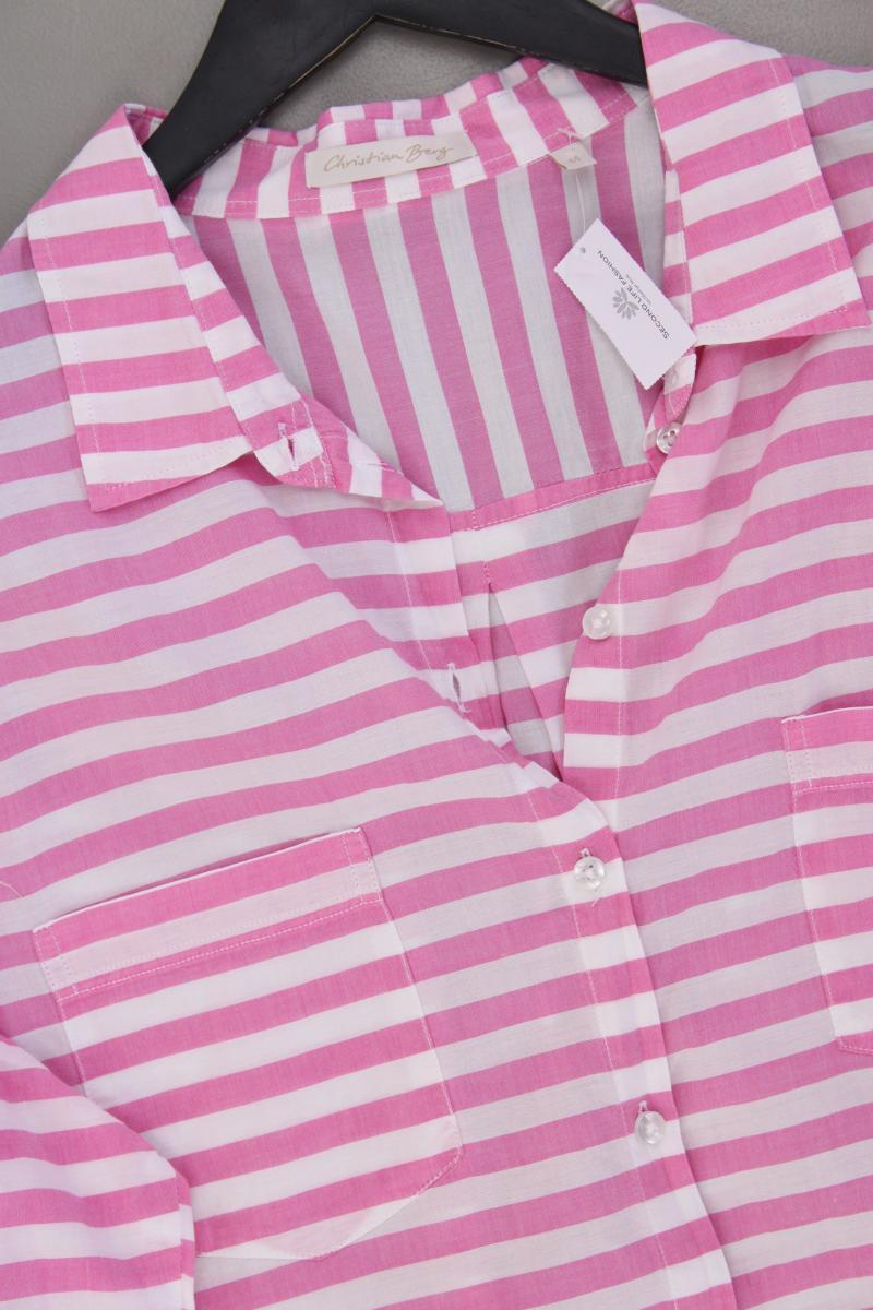 Christian Berg Langarmbluse Gr. 44 gestreift pink aus Baumwolle