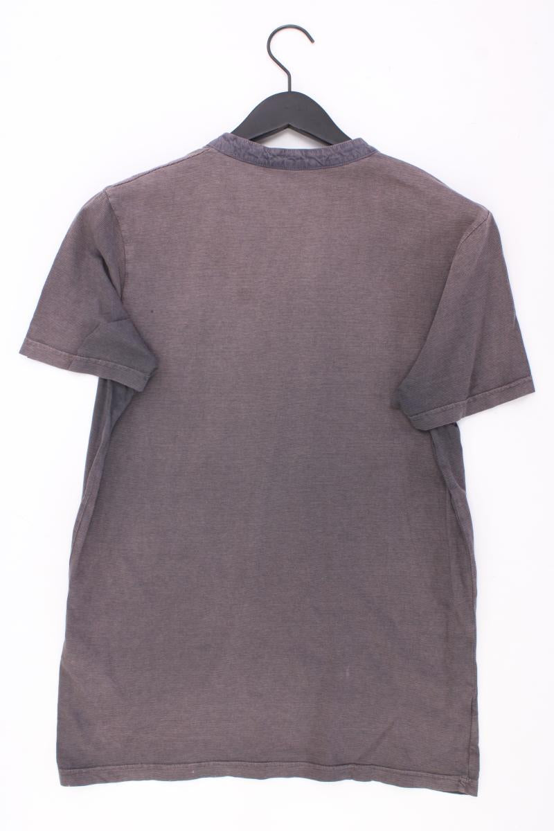 Tom Tailor Shirt mit V-Ausschnitt für Herren Gr. M Kurzarm grau aus Baumwolle