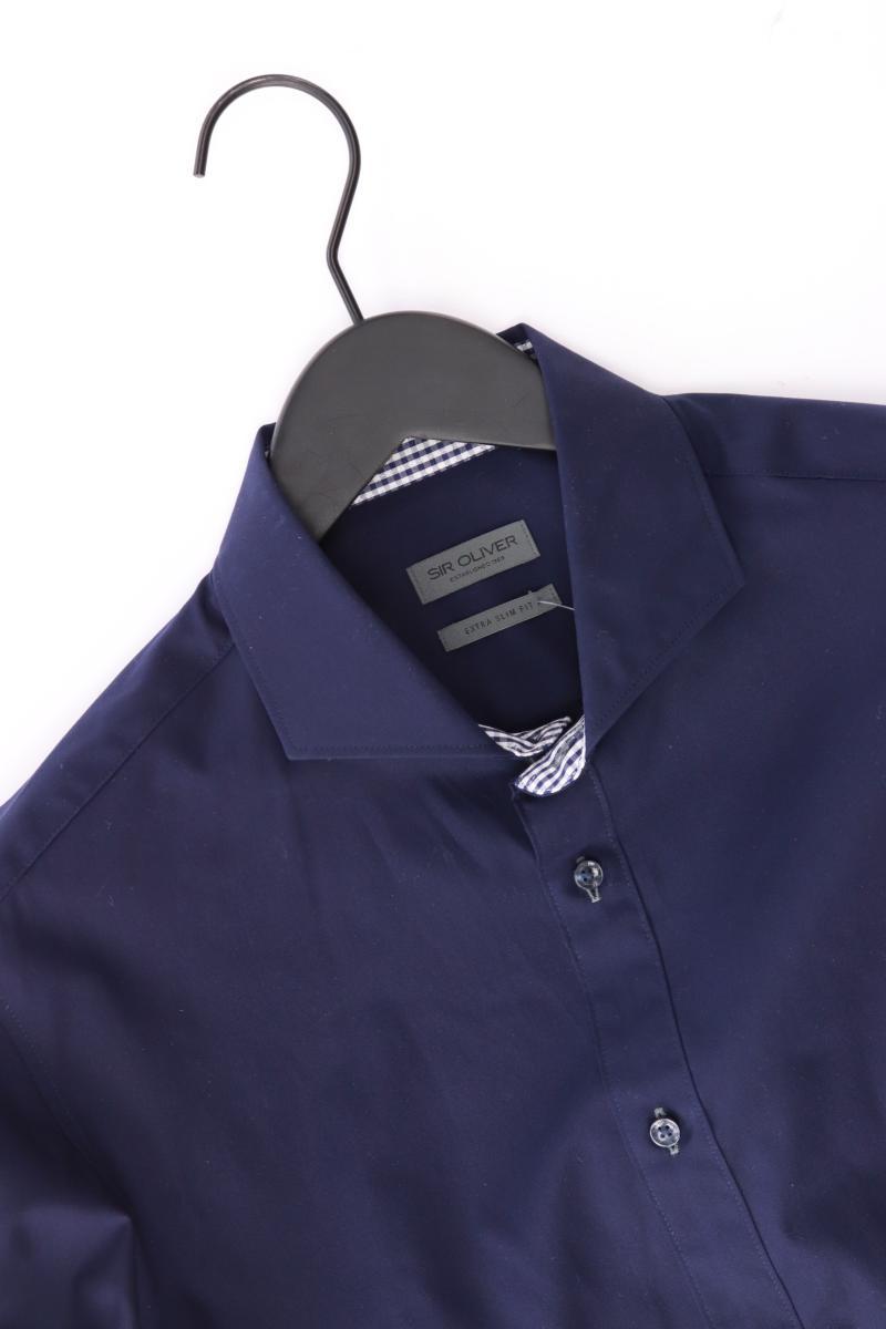 Sir Oliver Langarmhemd für Herren Gr. Hemdgröße 40 blau aus Baumwolle