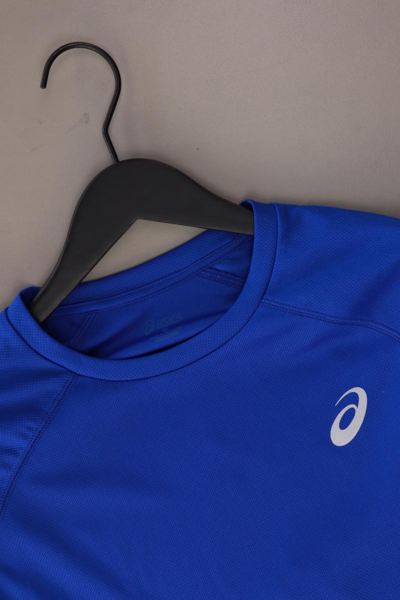 Asics Sportshirt für Herren Gr. S Kurzarm blau aus Polyester