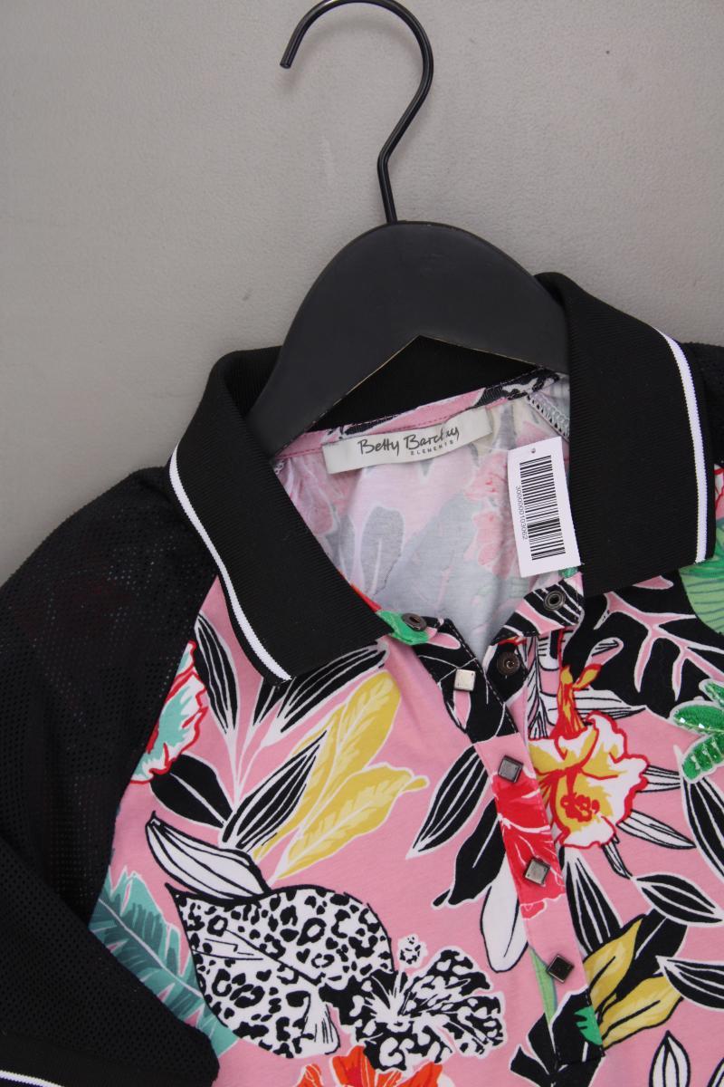 Betty Barclay Poloshirt Gr. 36 mit Blumenmuster Kurzarm rosa aus Baumwolle