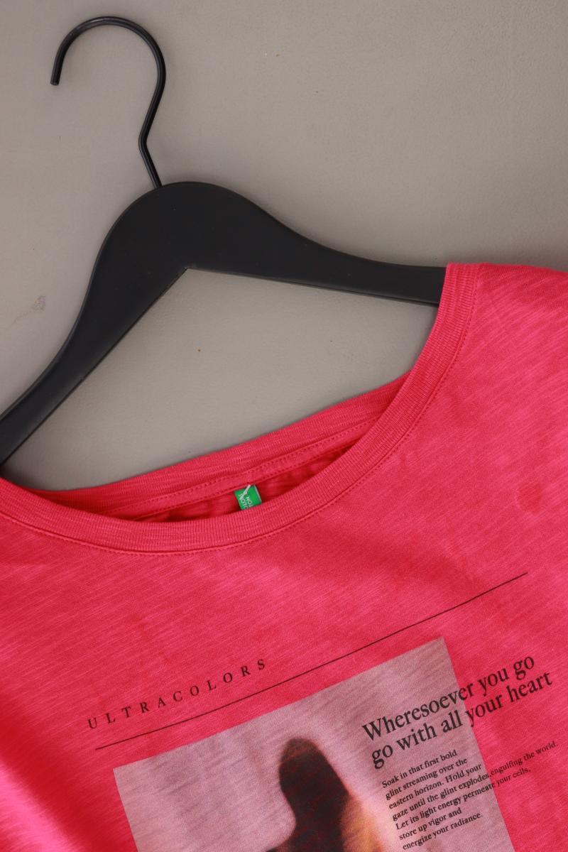 United Colors of Benetton Printshirt Gr. M Kurzarm pink aus Baumwolle