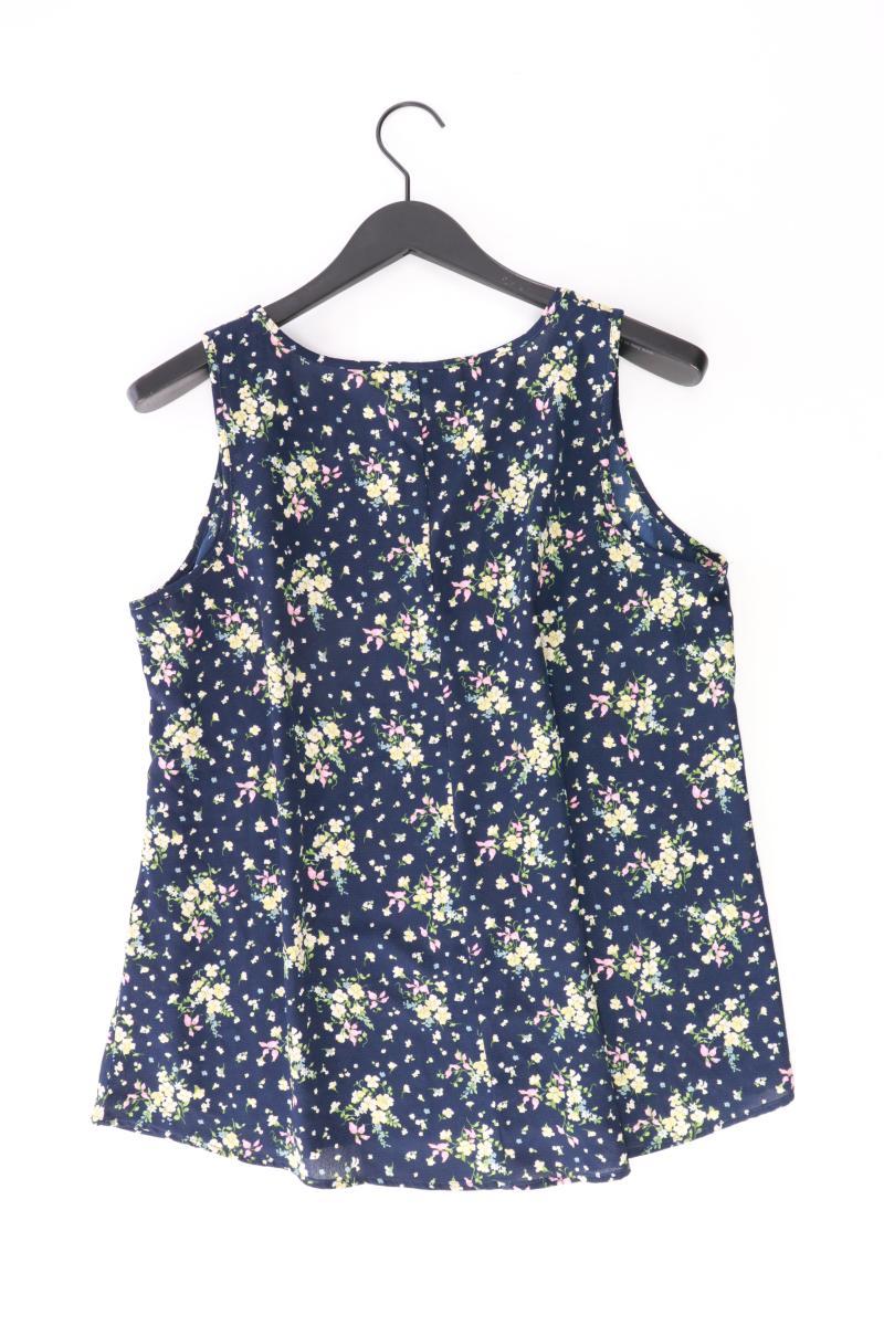 Zizzi Ärmellose Bluse Gr. 42/44 mit Blumenmuster blau aus Polyester
