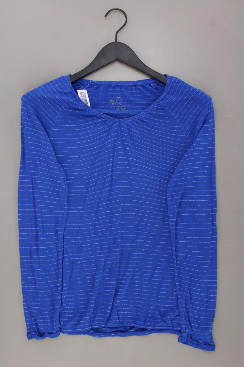 s.Oliver Ringelshirt Gr. 38 gestreift neuwertig Langarm mit Glitzer blau