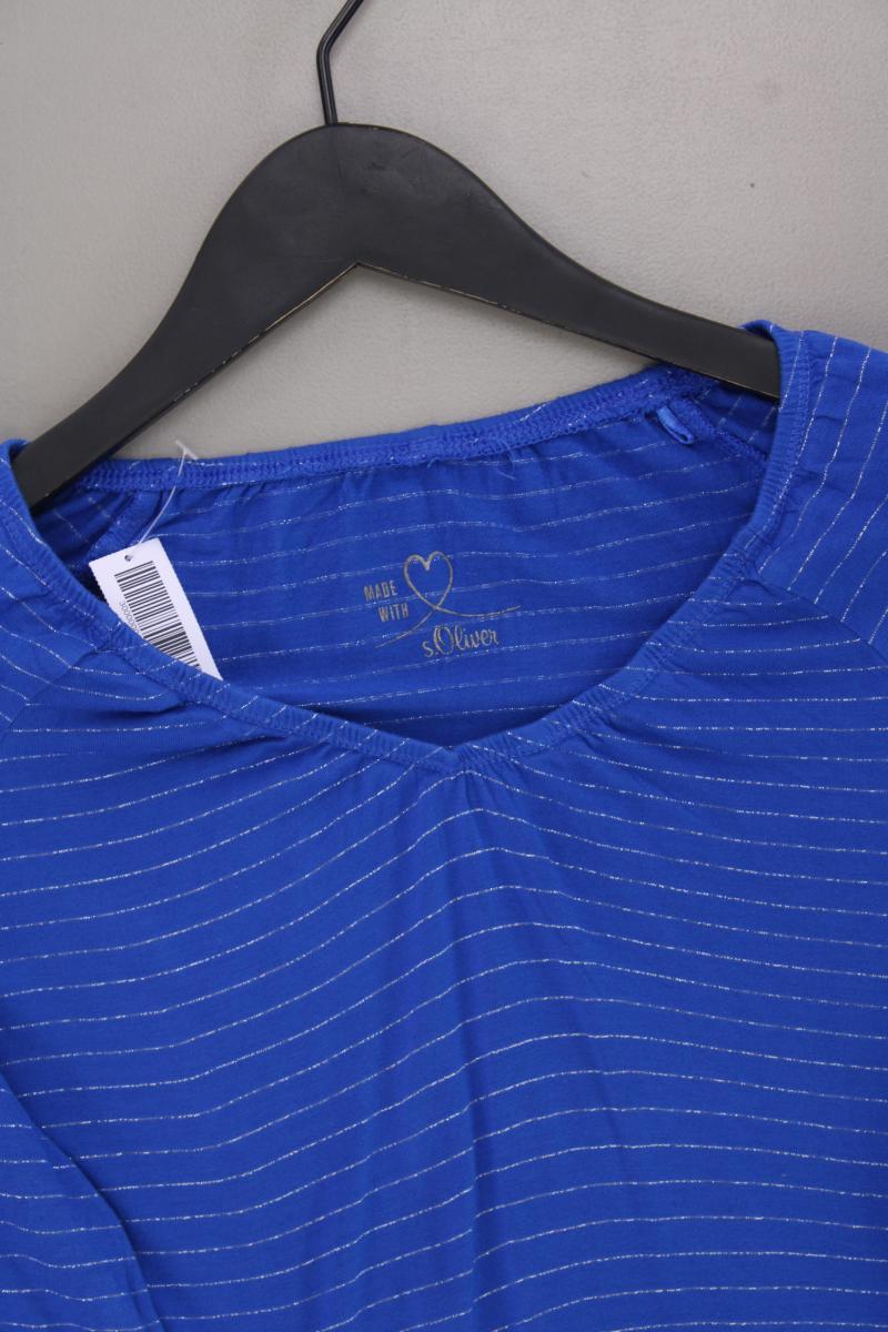 s.Oliver Ringelshirt Gr. 38 gestreift neuwertig Langarm mit Glitzer blau