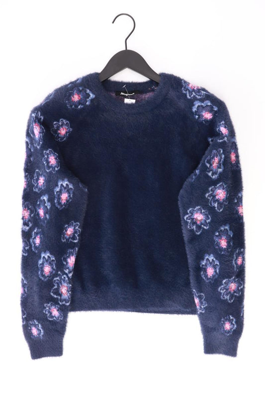 Desigual Langarmpullover Gr. L mit Blumenmuster blau